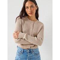 Only Long Sleeve Button Cardigan - Beige