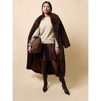 Little Mistress Chocolate Faux Fur Coat - Brown