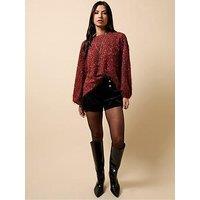 Little Mistress Velvet Button Detail Shorts - Black