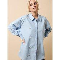 Little Mistress Embellished Shirt - Blue