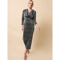 Little Mistress Cowl Neck Midaxi Dress - Silver