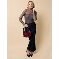 Little Mistress Indigo Denim Midaxi Skirt - Navy
