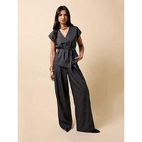 Little Mistress Wide Leg Trousers - Pewter