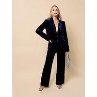 Little Mistress Velvet Trousers - Navy