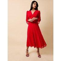 Little Mistress Mesh Midaxi Dress - Red