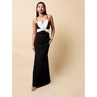 Little Mistress Contrast Maxi Dress - Black