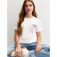 New Look 915 Girls Flower Market Print T-Shirt - White