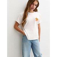New Look 915 Girls California Peaches Print T-Shirt - White