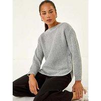 Roman Petite Curve Hem Knit Jumper - Grey