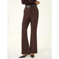 Roman Long Bootcut Stretch Trousers - Brown