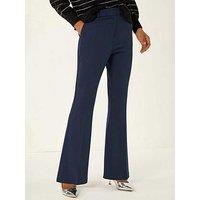 Roman Long Bootcut Stretch Trousers - Navy