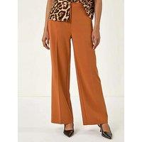 Roman Short Wide Leg Stretch Trousers - Orange