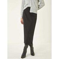 Roman Diamante Stretch Pencil Midi Skirt - Black
