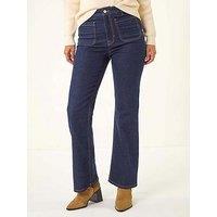 Roman Dusk Front Pocket Bootcut Jeans - Blue