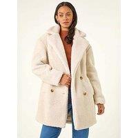Roman Dusk Oversized Boucle Coat - White