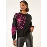 Roman Cornelli Rose Knit Jumper - Black