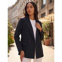 Roman Premium Stretch Ponte Blazer - Black