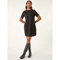 Roman Embellished Shift Stretch Dress - Black