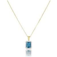 Love Diamond Swiss Blue Topaz And Pendant