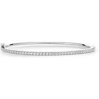 Love Diamond Silver And Lab Grown Bangle - One Colour