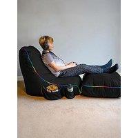 Rucomfy Black Rugame Kids Gamer Bean Bag Chair- Led