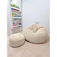 Rucomfy Mini-Slouch Bean Bag - Jumbo Cord - Ivory