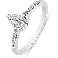 Love Diamond Pear Shaped Big Look Cluster Solitaire Look Ring
