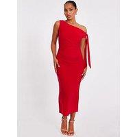 Quiz Petite Red Asymmetric Midaxi Dress