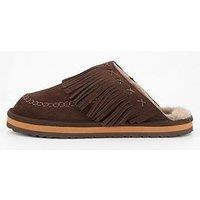 Free People Fallon Fringe Mule - Dark Brown