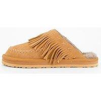 Free People Fallon Fringe Mule - Light Brown