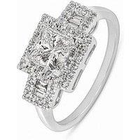 Love Diamond 1.30Ct Princess Cut Diamond Trilogy Cluster Ring Lab Grown