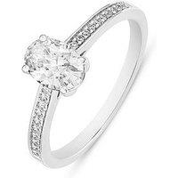Love Diamond Oval Solitaire Ring With Shoulders - One Colour