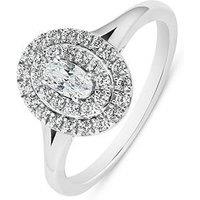 Love Diamond Oval Double Halo Ring - One Colour