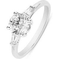 Love Diamond Solitaire With Baguette Shoulders - Lab Grown