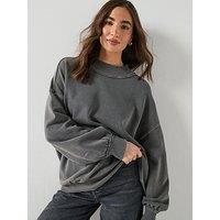 Free People Palm Springs Turtle Sweatshirt - Black
