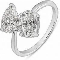 Love Diamond 2.00Ct Mixed Shape 'Me & You' Diamond Ring (Oval & Pear Cuts) Lab Grown