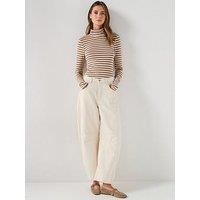 Free People Good Luck Mid Rise Barrel Leg Jeans - Cream