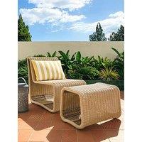 The Very Collection Garda Rattan Relaxer Chair And Footstool