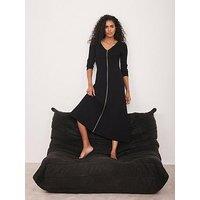 Mint Velvet Zip Front Knit Dress - Black