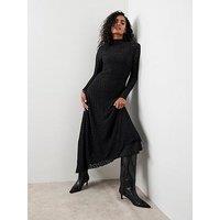 Mint Velvet Lace Asymmetric Dress - Black