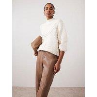 Mint Velvet Tonal Star Jumper - Cream
