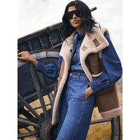 Mint Velvet Tan Bonded Gilet - Brown