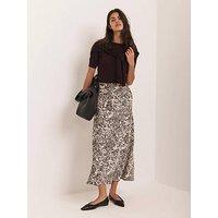 Mint Velvet Animal Print Slip Skirt - Beige