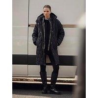 Mint Velvet Double Layer Parka - Black