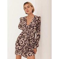 Mint Velvet Burgundy Stripe Shirt Dress