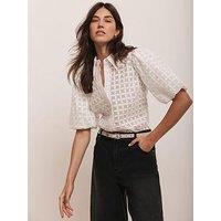 Mint Velvet Ivory Disc Detail Shirt - Ivory