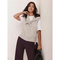 Mint Velvet Sleeveless Scarf Knit - Grey