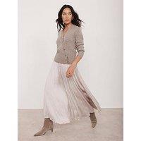 Mint Velvet Oyster Crinkle Maxi Skirt - Beige