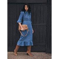 Mint Velvet Mid Denim Midi Dress - Blue