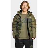Adidas Sportswear Junior Boys All Over Print Jacket - Green